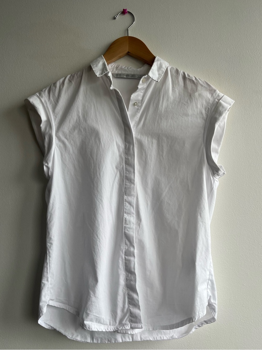Classic White Cap-Sleeve Button Front Top